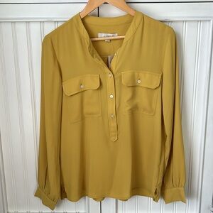 NWT Loft Semi Button Blouse